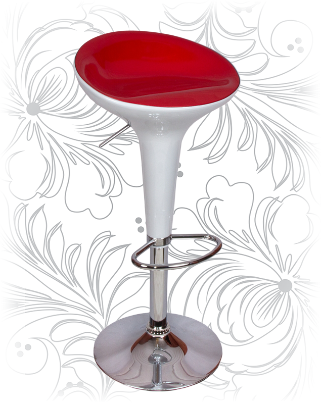 Барный стул 1000 бело-красный